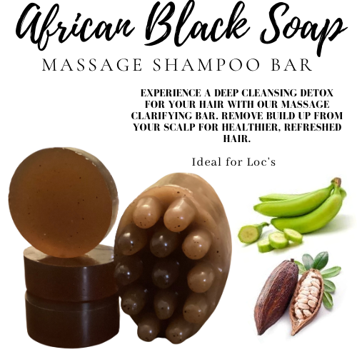 Massage African Black Soap Shampoo Clarifying Bar - Elevated Beauty